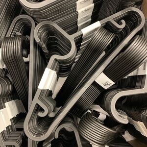 Set of 10 Ikea black plastic closet hangers sturdy